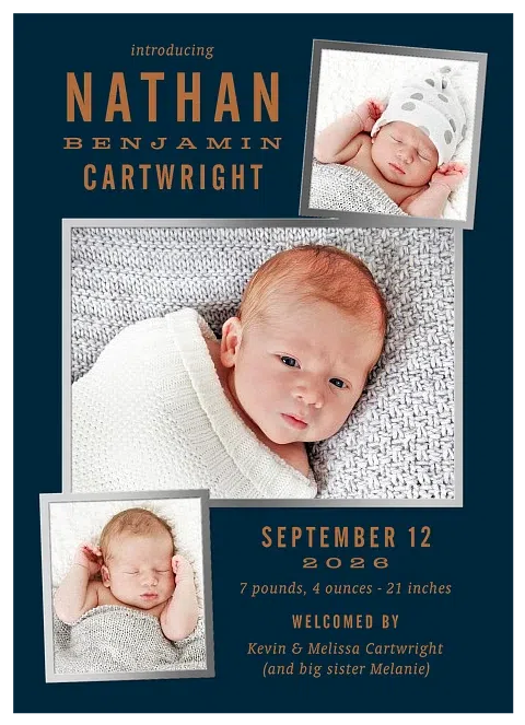 Genuine Gentleman Baby Announcements