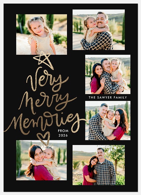 Golden Memories Holiday Photo Cards