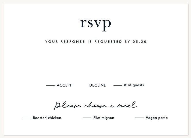 Modern Type Wedding RSVP Cards