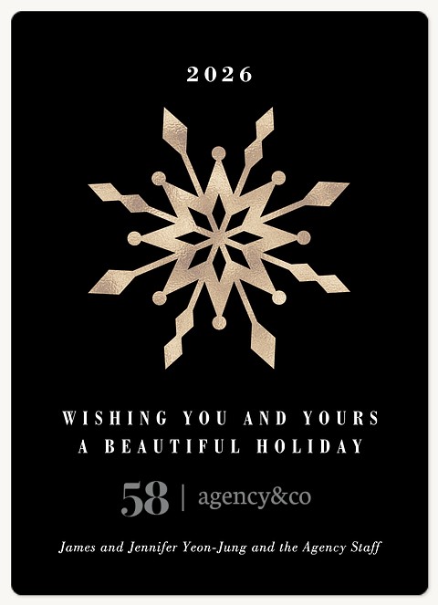 Crystal Snowflake Holiday & Christmas Magnet Cards