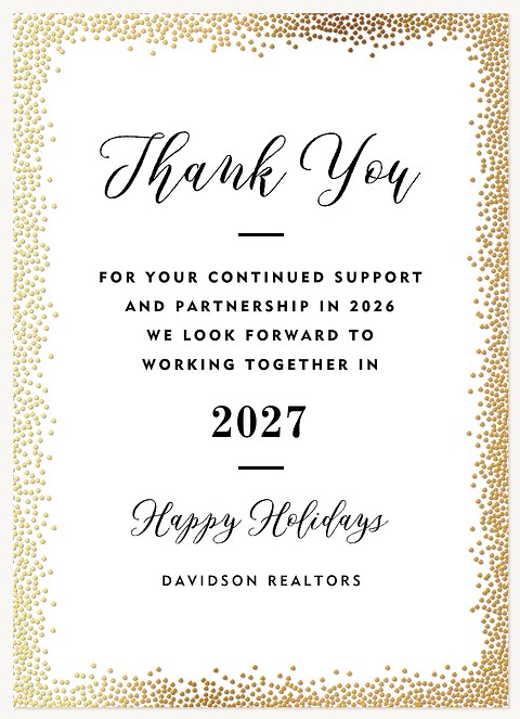 Golden Stardust Business Holiday Cards
