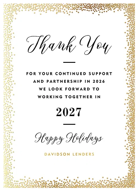 Golden Stardust Business Holiday Cards