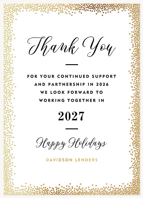 Golden Stardust Business Holiday Cards