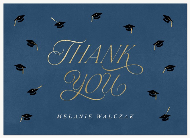 Flying Grad Caps Thank You Cards 