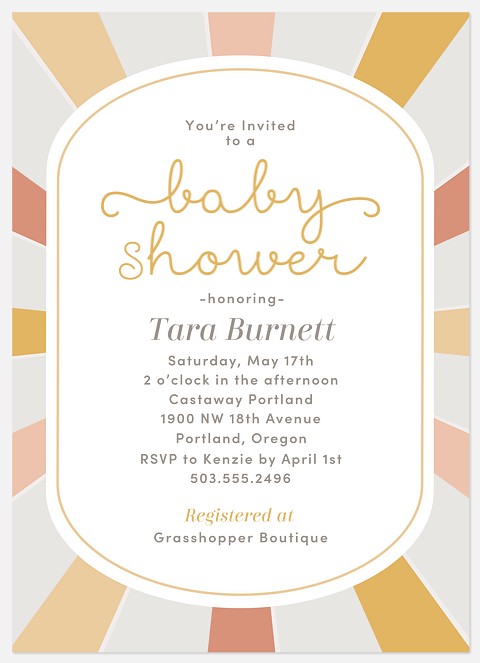 Boho Sun Baby Shower Invitations