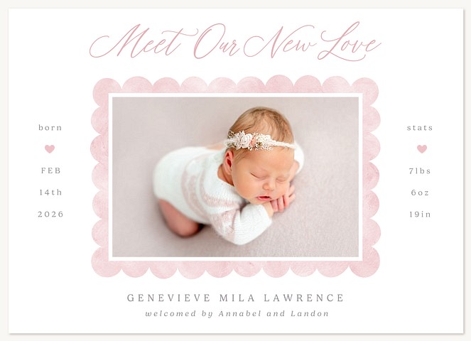 New Love Baby Announcements