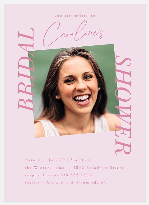 Vertical Bridal Shower Bridal Shower Invitations