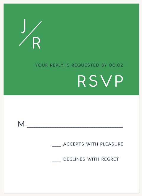 Minimal Monogram Bar Mitzvah RSVP Cards
