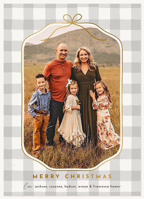 Minimalist Bow Personalized Holiday Cards