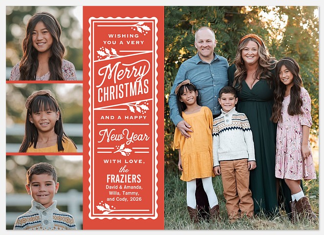 Merry Label Holiday Photo Cards