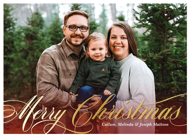 Posh Script Personalized Holiday Cards