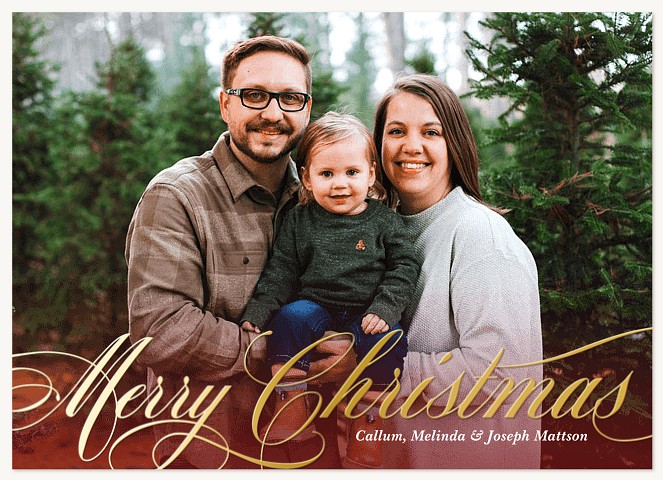 Posh Script Personalized Holiday Cards