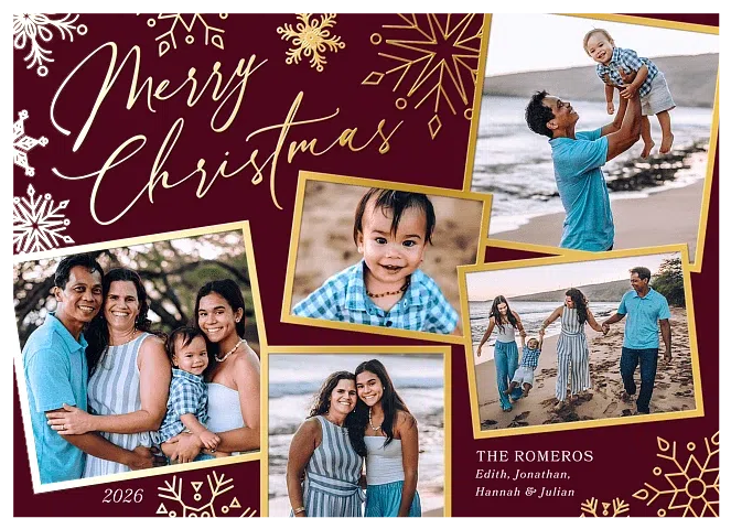 Scattered Snowfall Personalized Holiday Cards