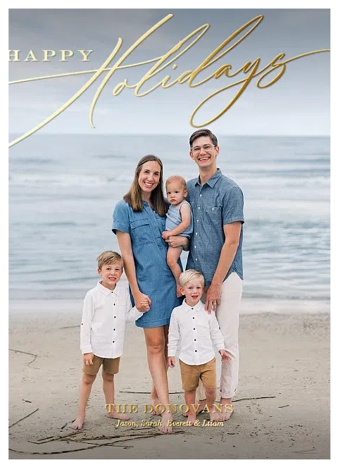 Light Script Personalized Holiday Cards