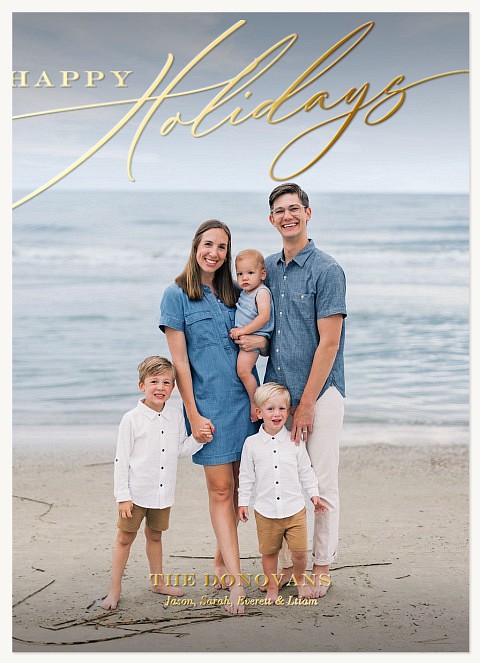 Light Script Personalized Holiday Cards