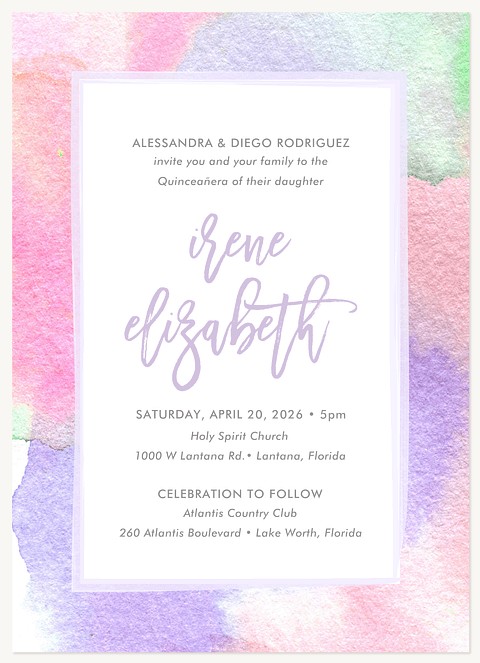 Pastel Palette Quinceañera Invitations