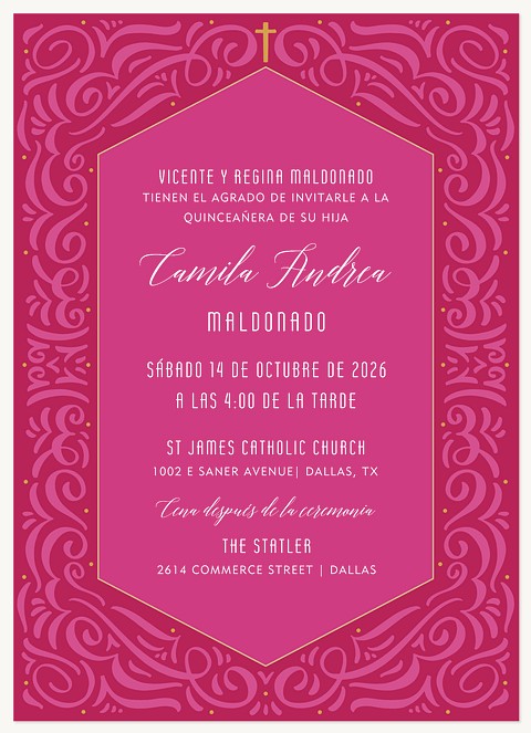 Vibrant Decoration  Quinceañera Invitations