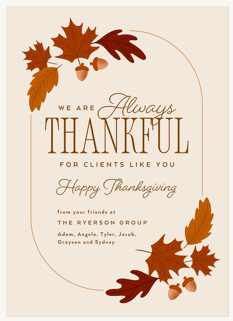 Thankful Autumn Business Holiday Cards