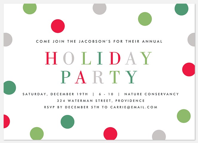 Joyful Dots Holiday Party Invitations