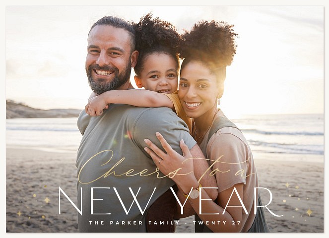 Cheerful New Year Personalized Holiday Cards