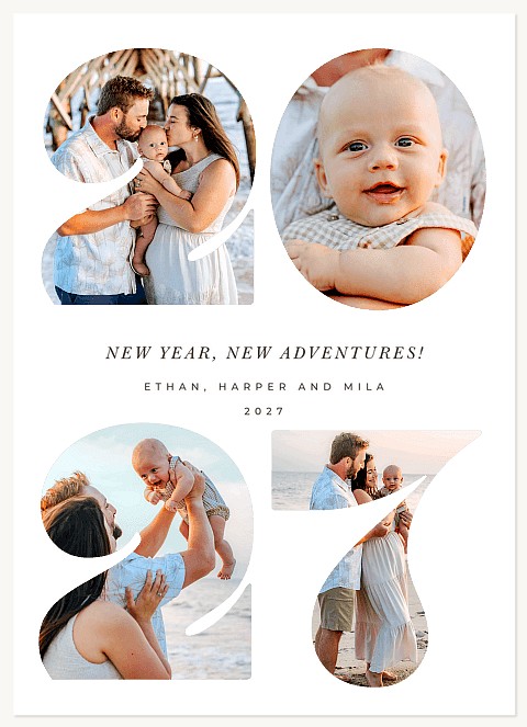 Modern Year Personalized Holiday Cards