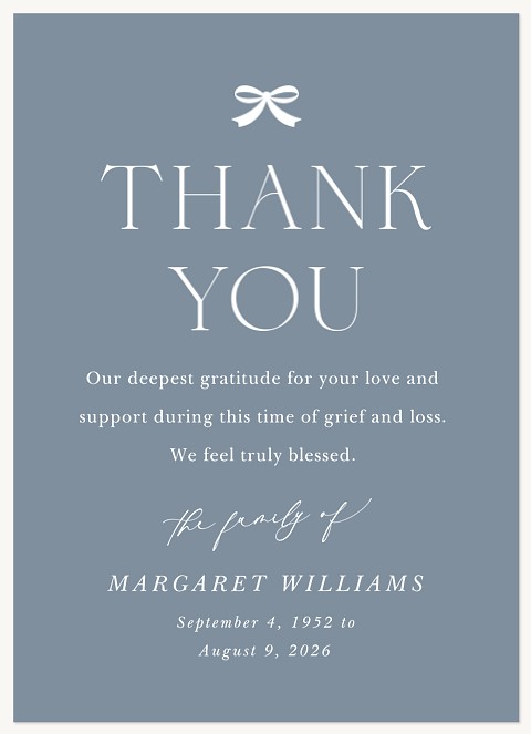 Petite Bow  Memorial & Sympathy Cards
