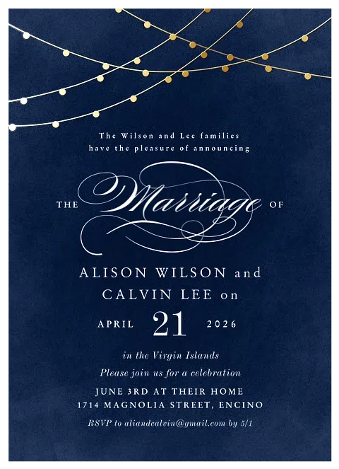Classic Elegance Wedding Announcements