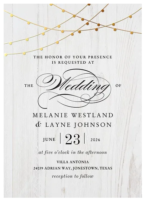 Rustic Soiree Wedding Invitations
