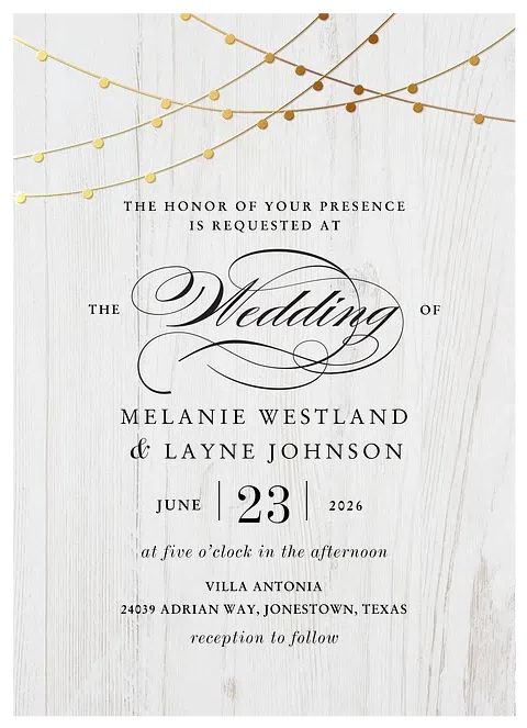Rustic Soiree Wedding Invitations
