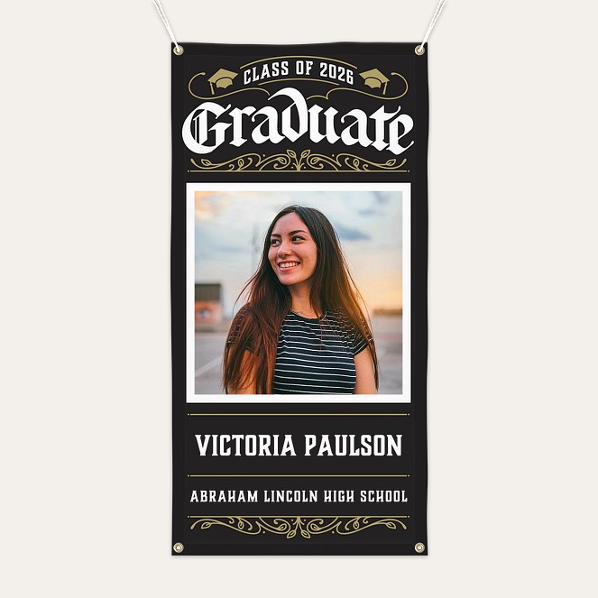 Blackletter Script Graduation Banner Custom Banners