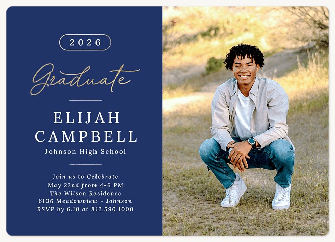 Classic Sophistication Graduation Invitations