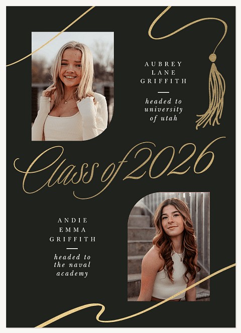 Golden Duet Graduation Cards