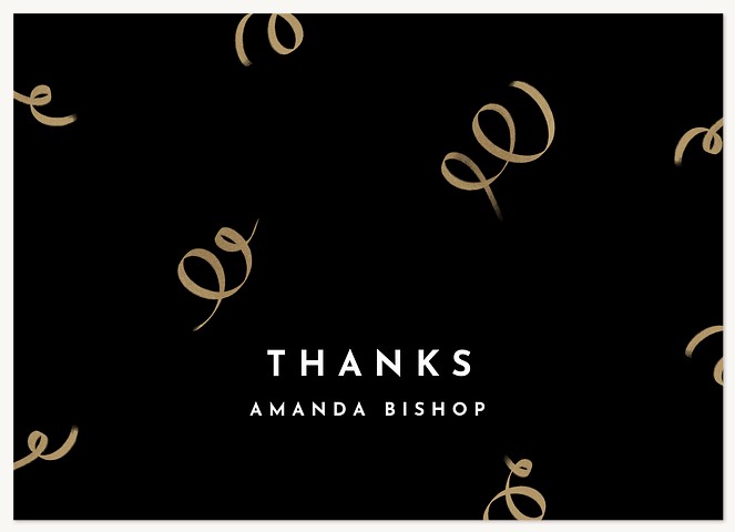 Gold Scrolls Thanks Thank You Cards 