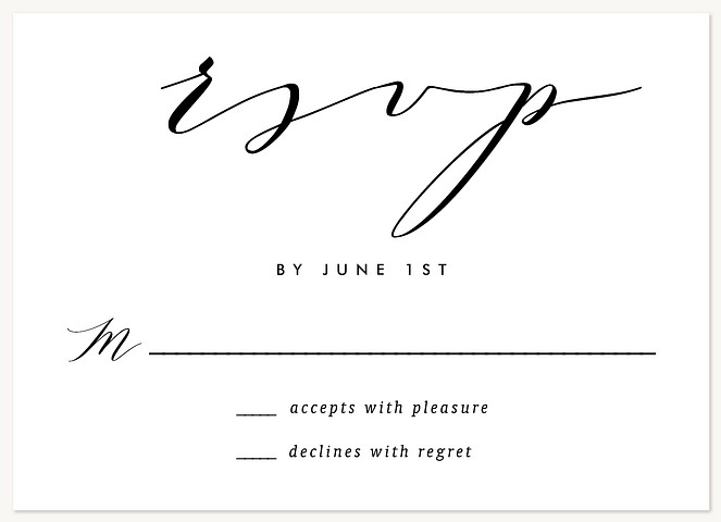 Stylish Celebration Wedding RSVP Cards