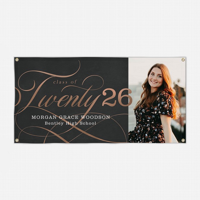 Copper Flourish Graduation Banner  Graduation Banners