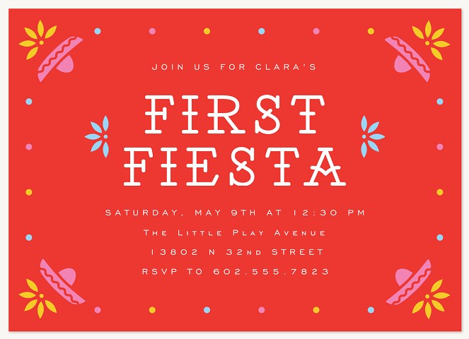 First Fiesta Kids Birthday Invitations