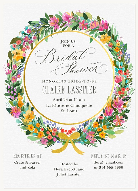 Bridal Wreath Bridal Shower Invitations