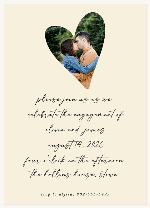 Simple Heart Engagement Party Invitations