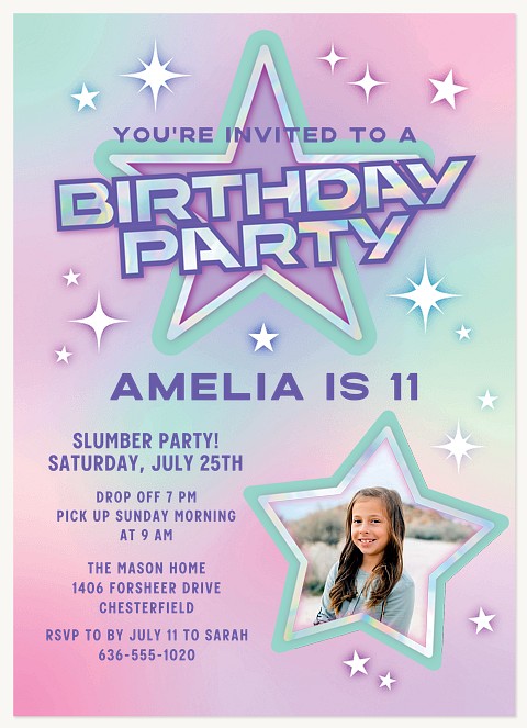Sparkle Party Kids Birthday Invitations