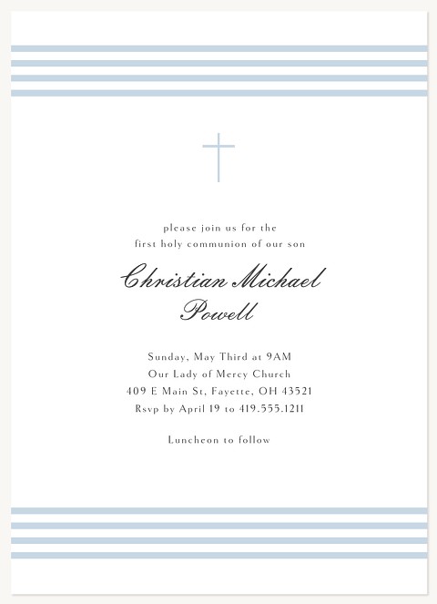 Simple Grace First Communion Invitations