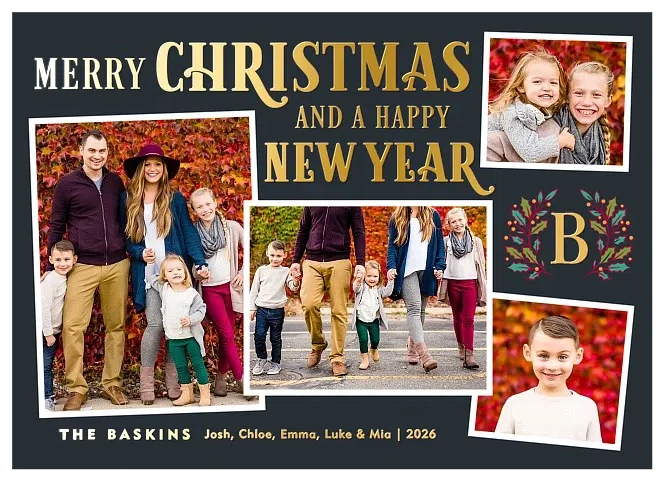 Vintage Laurel Christmas Cards