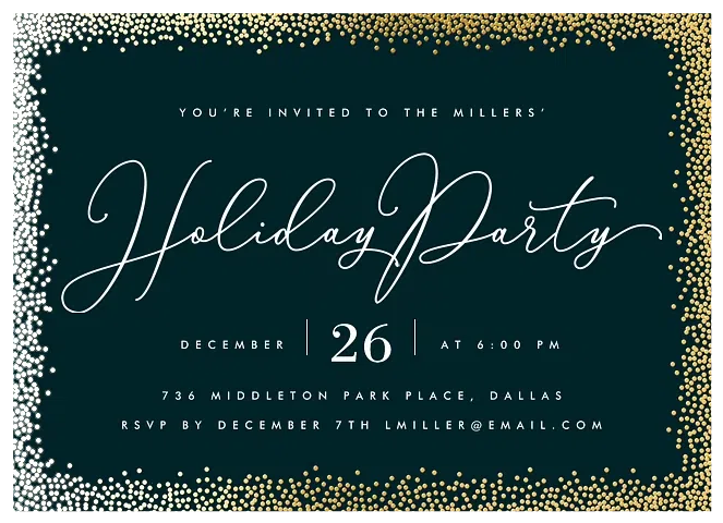 Uptown Sparkle Holiday Party Invitations