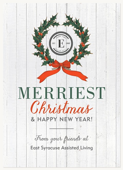 Farmhouse Wreath Business Holiday Cards