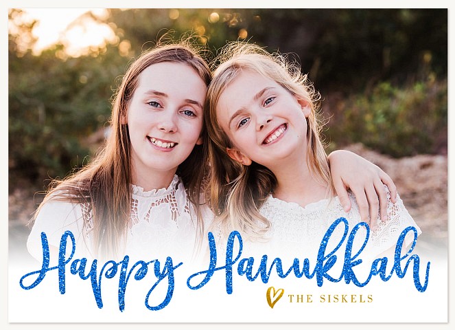 Glittering Blue Hanukkah Cards