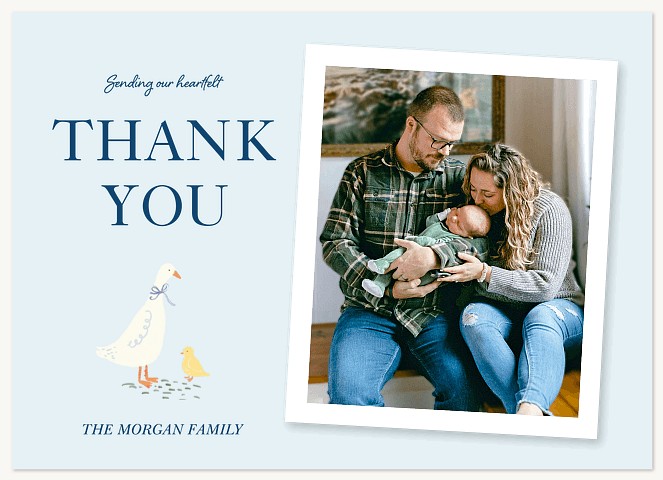 Blue Duckling Thank You Cards 