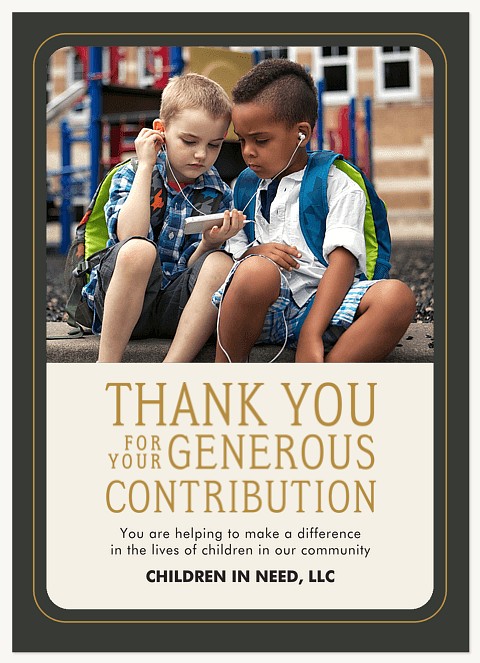 Generous Contribution Thank You Cards 