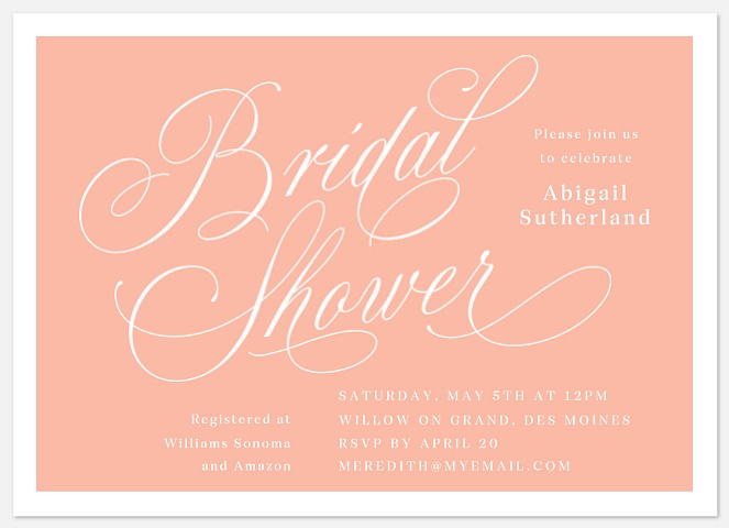 Color Wash Bridal Shower Invitations