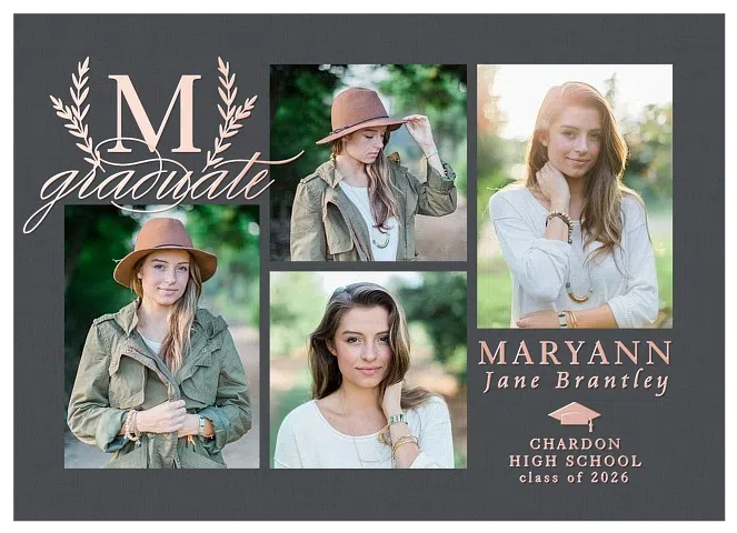 Monogram Elegance Graduation Announcements