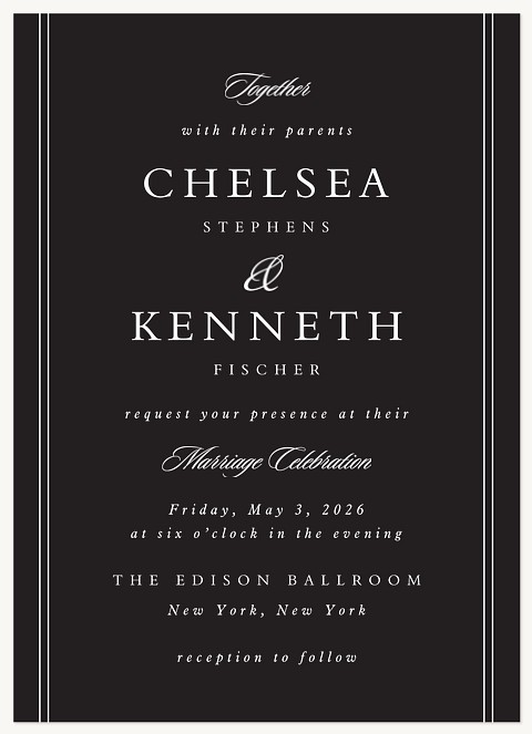 Formally Stated Wedding Invitations