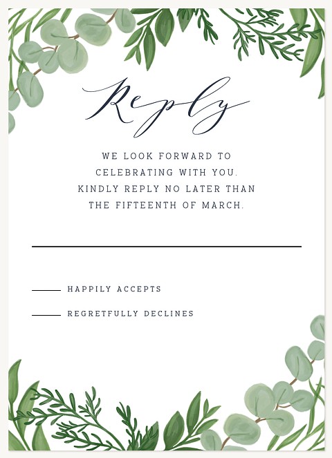 Botanical Sprigs Wedding RSVP Cards